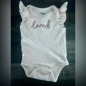 🌵 bundle to save 🌵 Chick Pea Cream Onesie with Pink 'Loved' Script